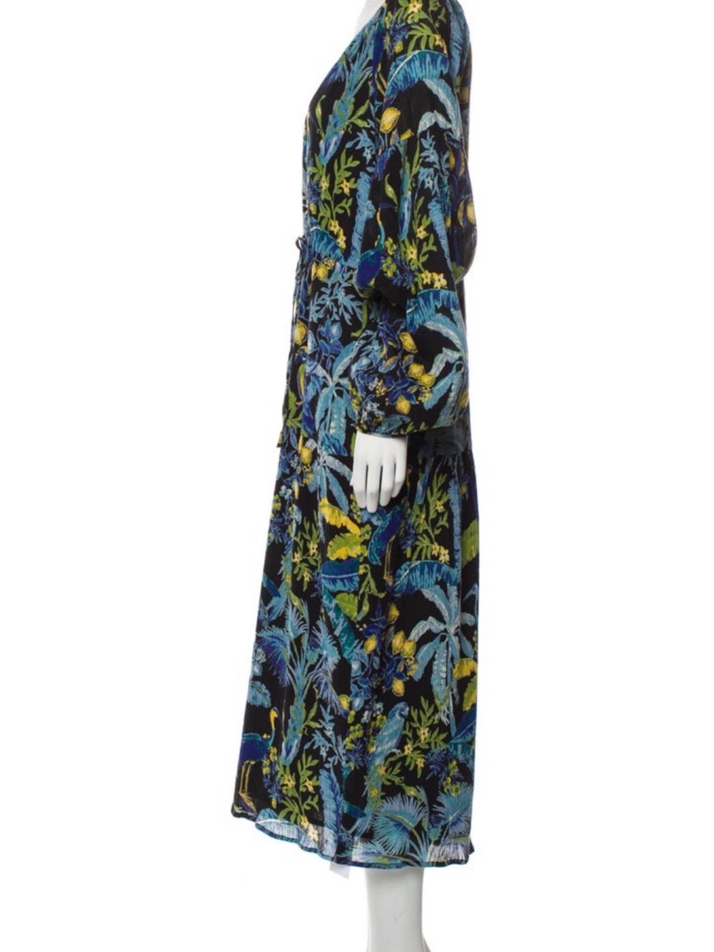 Benjanan Floral Print Long Tent Dress Small - Picture 2 of 3